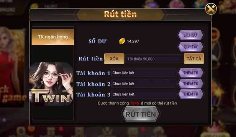 Hướng dẫn rút tiền 3 rút tiền twin68 về bank