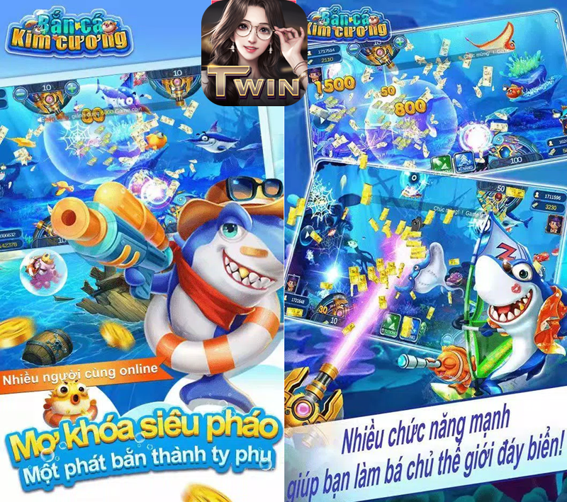 Bắn cá Kim Cương Twin68: Siêu phẩm số 1 săn xu cực đã 4 game bắn cá kim cương